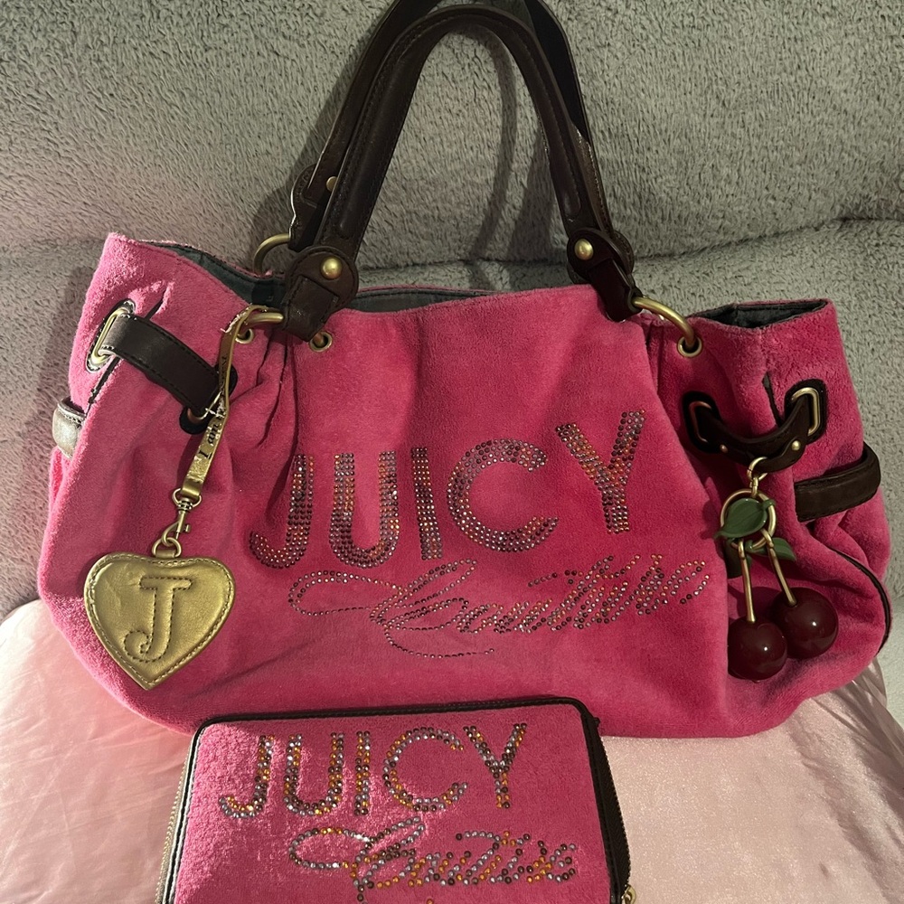 Juicy Couture Pink Tote Bag and Wallet Set